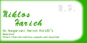 miklos harich business card